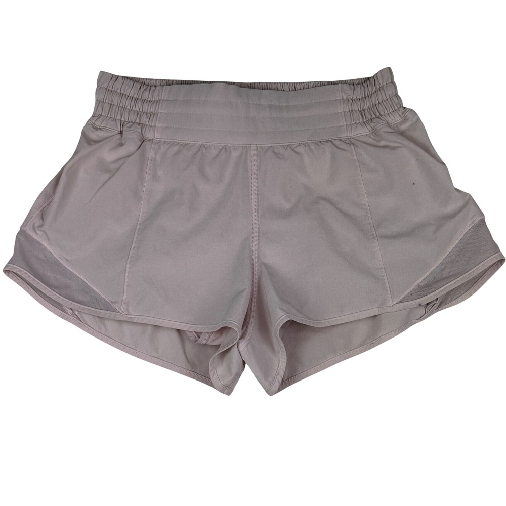 Lululemon Hotty Hot High-Rise Lined Short 4" Women Size 6 Mauve Pink LW7AYYR